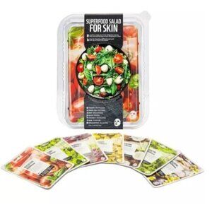 FarmSkin Face Masks Superfood Salad for Skin 7 Pack Biodegradable Coconut Tomato